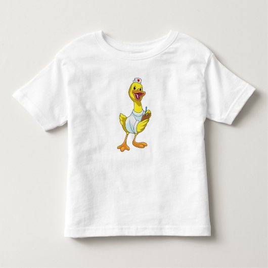 T-shirt Pour Les Tous Petits Canard comme infirmière avec coeur (Devant)