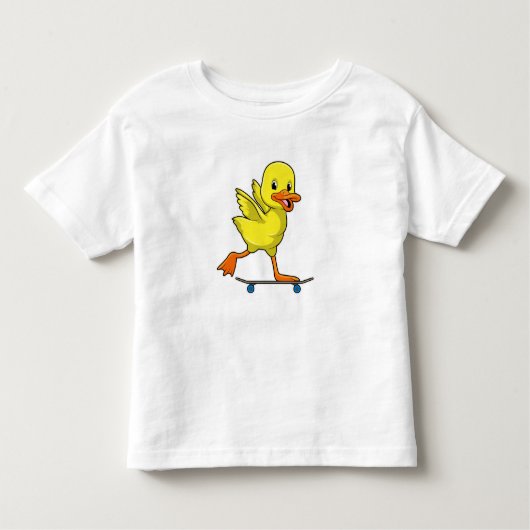 T-shirt Pour Les Tous Petits Canard comme patineur avec skateboard (Devant)