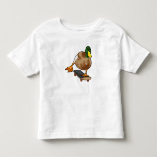 T-shirt Pour Les Tous Petits Canard comme patineur avec skateboard