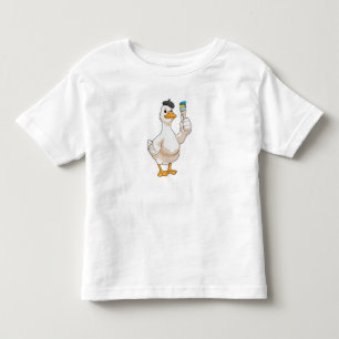T-shirt Pour Les Tous Petits Canard comme peintre avec pinceau