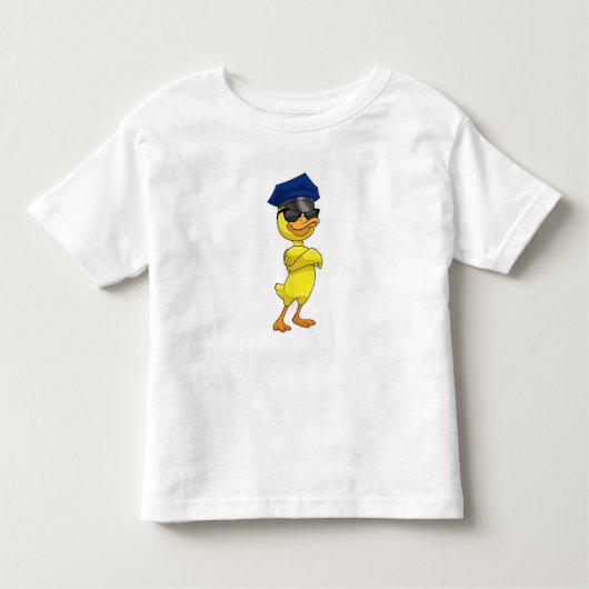 T-shirt Pour Les Tous Petits Canard en tant qu'officier de police avec casquett (Devant)