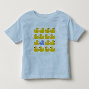 T-shirt Pour Les Tous Petits Canards en caoutchouc jaune avec un canard bleu