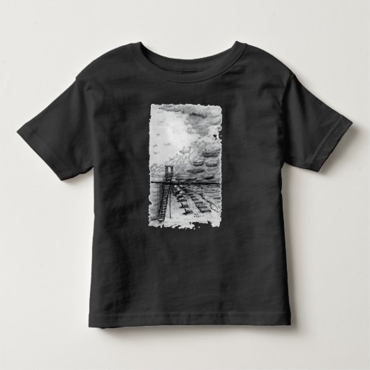 T-shirt Pour Les Tous Petits Cancun Beach noir et blanc nuageux (Devant)