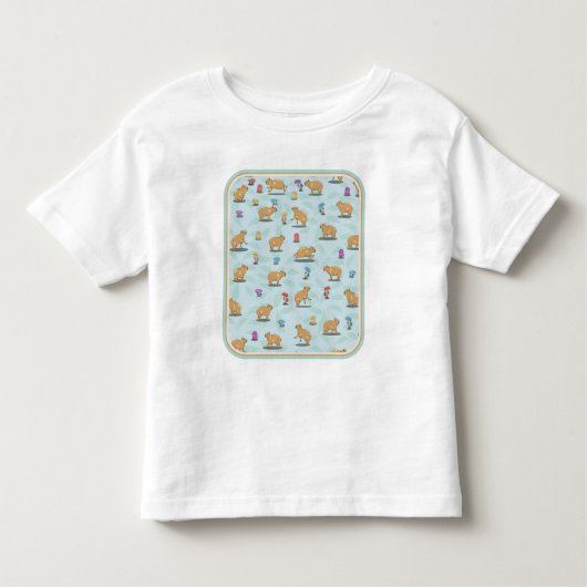 T-shirt Pour Les Tous Petits Capybara et mushroom pattern (Devant)