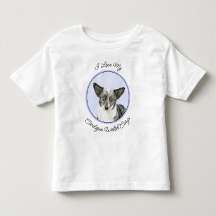 T-shirt Pour Les Tous Petits Cardigan Welsh Corgi Peinture - Art Chien original
