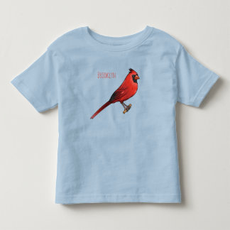 T-shirt Pour Les Tous Petits Cardinal du Nord dessin animé d'oiseau