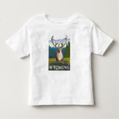 T-shirt Pour Les Tous Petits Caribou dans le sauvage - le Wyoming (Devant)