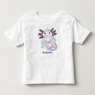 T-shirt Pour Les Tous Petits Caricature axolotl rose adorable