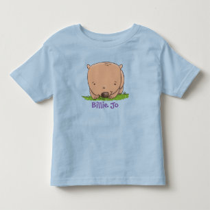 T-shirt Pour Les Tous Petits Caricature de bébé mignonne et heureuse wombat