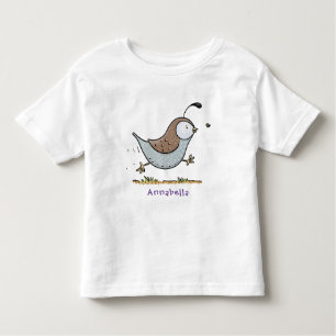 T-shirt Pour Les Tous Petits Caricature de caille californienne joli