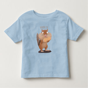 T-shirt Pour Les Tous Petits Caricature de chipmunk à grosses joues mignonnes