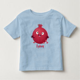 T-shirt Pour Les Tous Petits Caricature de fruits à la grenade joyeux