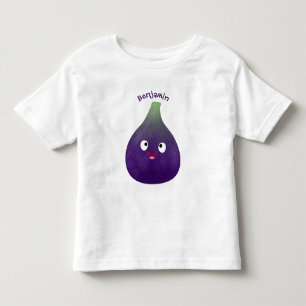 T-shirt Pour Les Tous Petits Caricature de fruits mauve joyeux aux figues