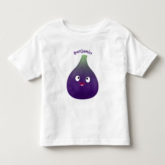T-shirt Pour Les Tous Petits Caricature de fruits mauve joyeux aux figues (Devant)
