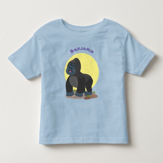 T-shirt Pour Les Tous Petits Caricature de gros gorilles joyeux (Devant)