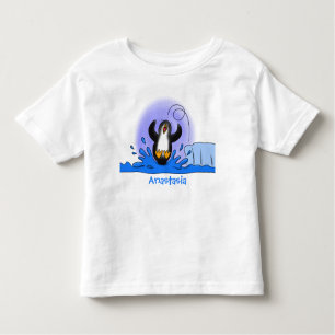 T-shirt Pour Les Tous Petits Caricature de manchot joyeux sautant