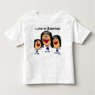 T-shirt Pour Les Tous Petits Caricature de mes trois soeurs