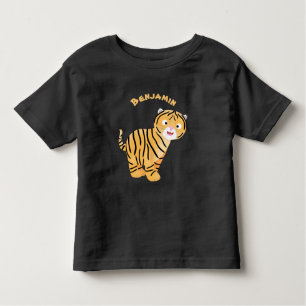 T-shirt Pour Les Tous Petits Caricature de petit tigre joyeux