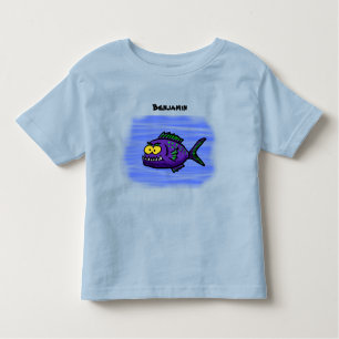 T-shirt Pour Les Tous Petits Caricature de poisson de Piranha