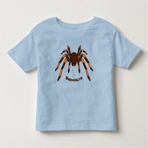 T-shirt Pour Les Tous Petits Caricature déplaisante de tarantule brun et orange