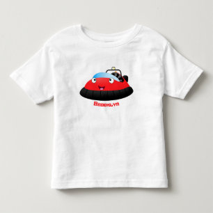 T-shirt Pour Les Tous Petits Caricature d'hovercraft rouge joyeux