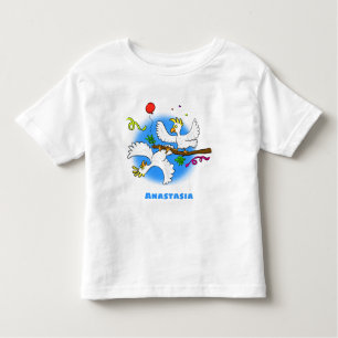 T-shirt Pour Les Tous Petits Caricature d'oiseaux de cockatoo amusante