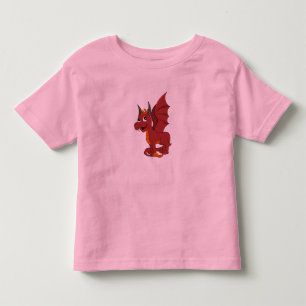 T-shirt Pour Les Tous Petits Caricature Dragon Rouge