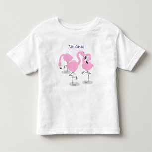 T-shirt Pour Les Tous Petits Caricature en trio flamand rose mou