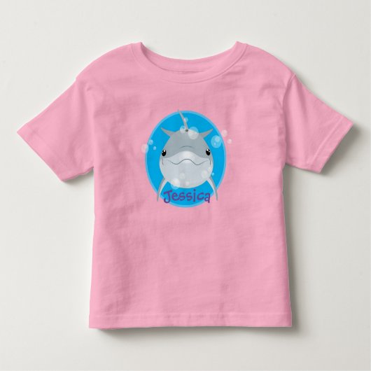 T-shirt Pour Les Tous Petits Caricature pour dauphin kawaii joyeux (Devant)