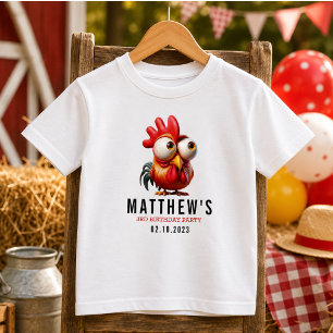 T-shirt Pour Les Tous Petits Caricatures de Coq Mignon pour une Fête d'annivers