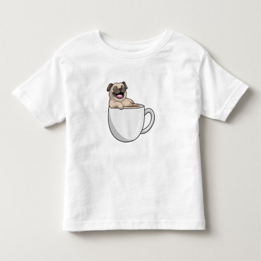 T-shirt Pour Les Tous Petits Carlin avec la coupe du café (Devant)