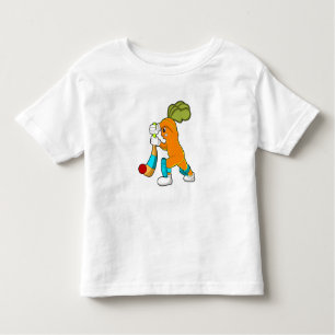 T-shirt Pour Les Tous Petits Carrot at cricket with cricket bat