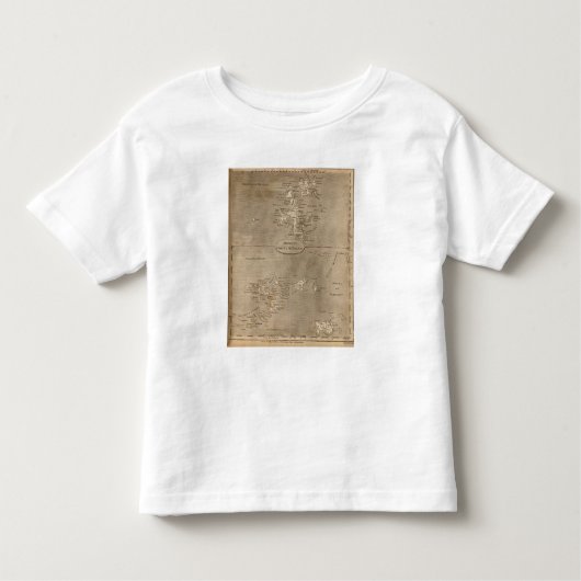 T-shirt Pour Les Tous Petits Carte à distance d'îles britanniques par (Devant)