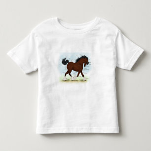 T-shirt Pour Les Tous Petits Carte anatomique du Cheval de Baie Clydesdale