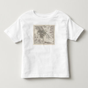 T-shirt Pour Les Tous Petits Carte de la Grèce par Stieler