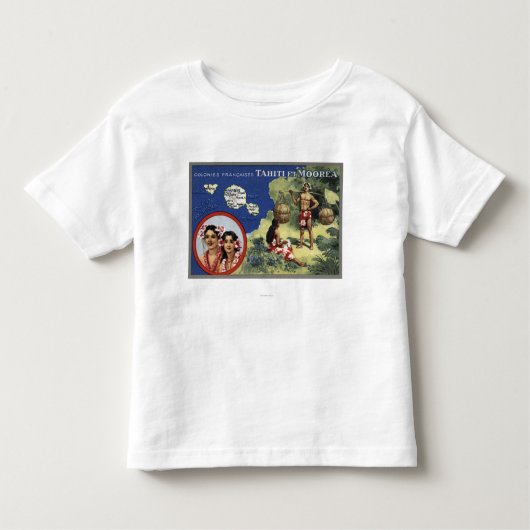 T-shirt Pour Les Tous Petits Carte de l'île et d'île de Moorea (Devant)
