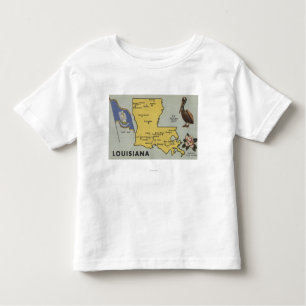 T-shirt Pour Les Tous Petits Carte de LouisianaDetailed de StateLouisiana