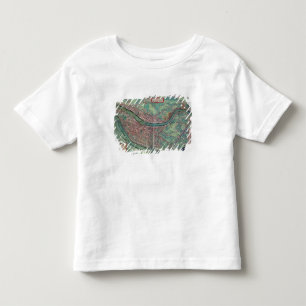 T-shirt Pour Les Tous Petits Carte de Lyon, de "Civitates Orbis Terrarum" par