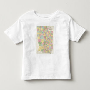 T-shirt Pour Les Tous Petits Carte du Mississippi, de la Louisiane et de