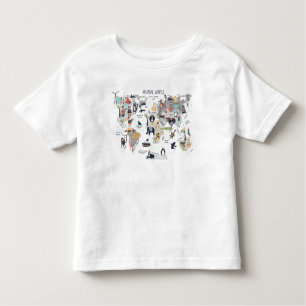 T-shirt Pour Les Tous Petits Carte du monde animal