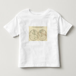 T-shirt Pour Les Tous Petits Carte du monde avec la latitude et le Longititude