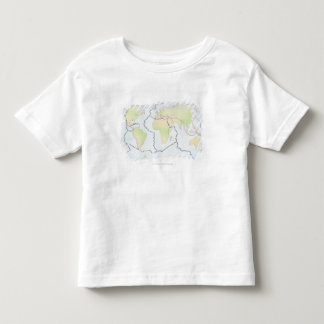 T-shirt Pour Les Tous Petits Carte du monde montrant des marges de plat