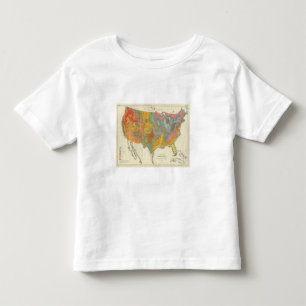 T-shirt Pour Les Tous Petits Carte géologique des USA