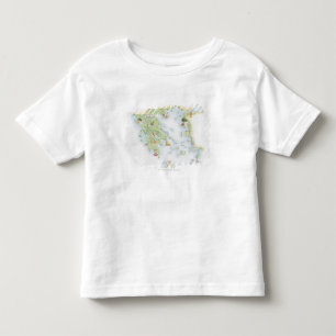 T-shirt Pour Les Tous Petits Carte illustrée de la Grèce antique