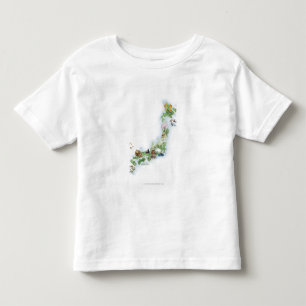 T-shirt Pour Les Tous Petits Carte illustrée du Japon antique