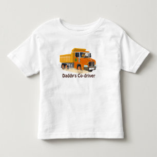 T-shirt Pour Les Tous Petits Cartographie de camion à vidange jaune pour enfant