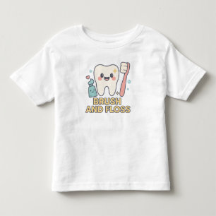 T-shirt Pour Les Tous Petits Cartographie pour dents mignonnes - Brosse et Flos
