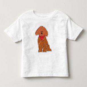 T-shirt Pour Les Tous Petits Cartoon personnalisé mignon Doodé rouge chien