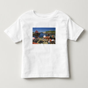 T-shirt Pour Les Tous Petits Casiers à homards, bouées et cordes sur le quai à
