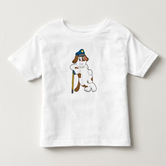 T-shirt Pour Les Tous Petits Casquette de police de chien (Devant)